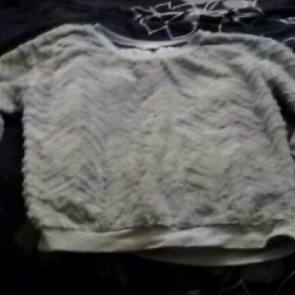 Gray fuzzy sweatshirt size medium